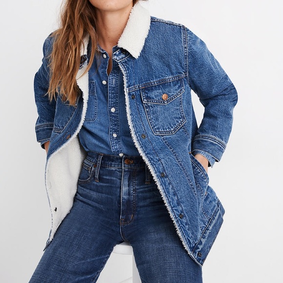 oversized denim sherpa jacket